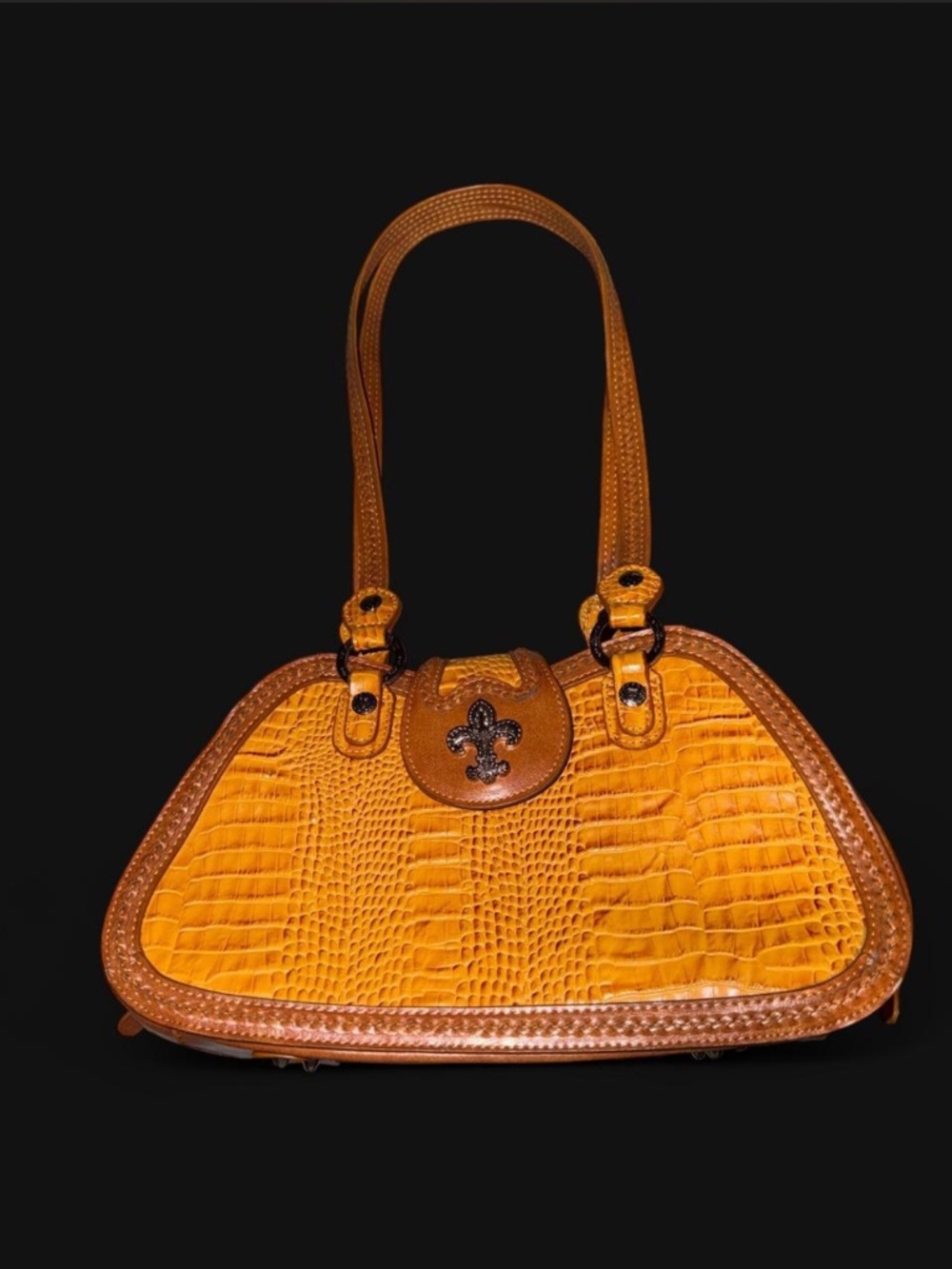 Marc Chantal Vintage Brown leather handbag with gold accents